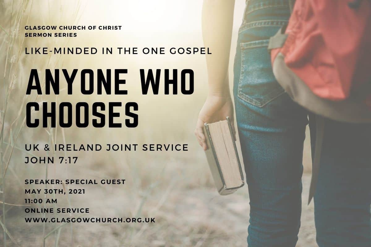 anyone who chooses like minded in the one gospel glasgow church